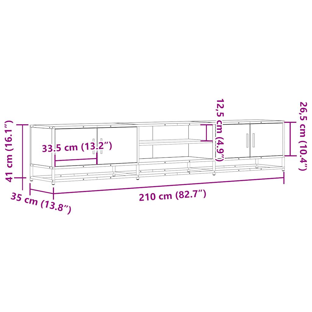 Dulap TV, stejar sonoma, 210x35x41 cm, lemn prelucrat