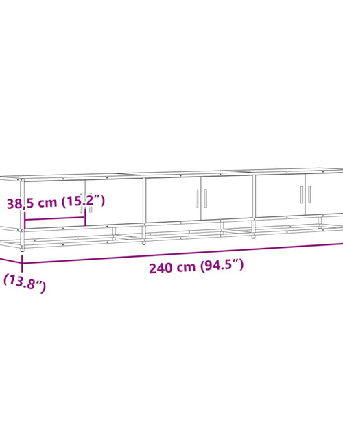 Încărcați imaginea în vizualizatorul Galerie, Comodă TV, stejar fumuriu, 240x35x41 cm, lemn prelucrat
