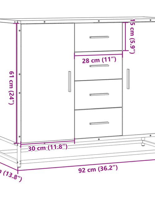 Încărcați imaginea în vizualizatorul Galerie, Dulap, stejar sonoma, 92x35x76 cm, lemn prelucrat
