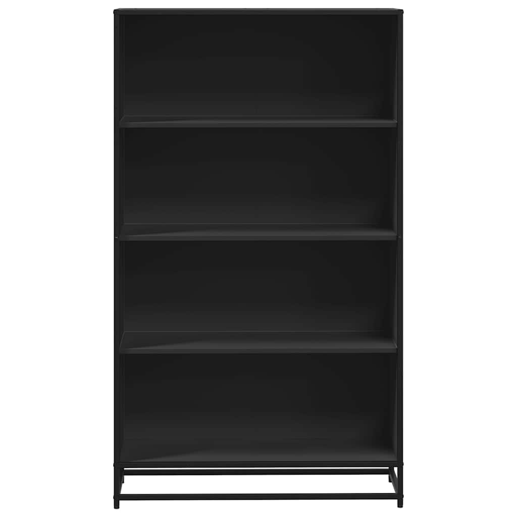 Bibliotecă, negru, 80,5x35x139 cm, lemn prelucrat