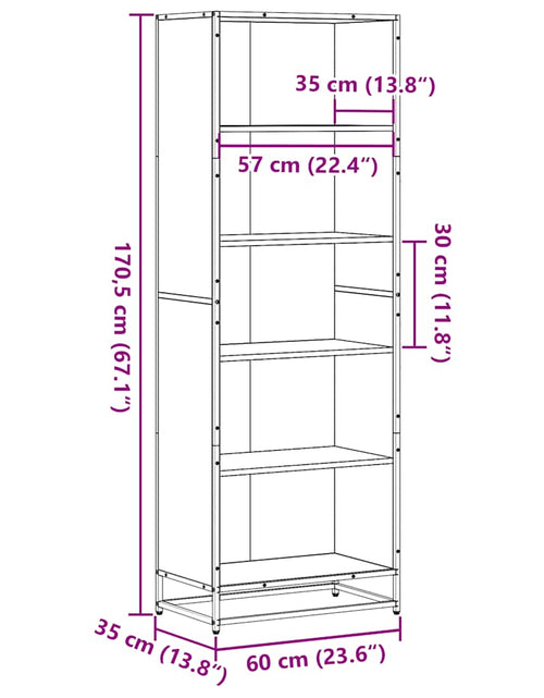 Încărcați imaginea în vizualizatorul Galerie, Bibliotecă, stejar maro, 60x35x170,5 cm, lemn prelucrat
