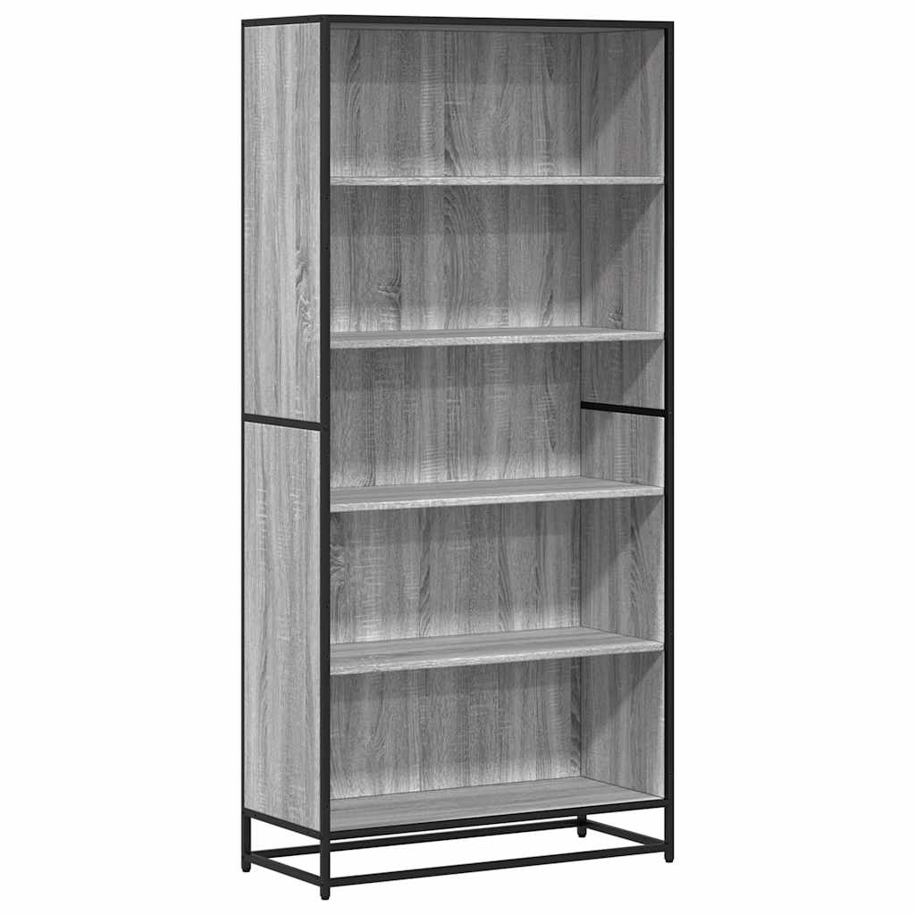 Bibliotecă, gri sonoma, 80,5x35x170,5 cm, lemn prelucrat