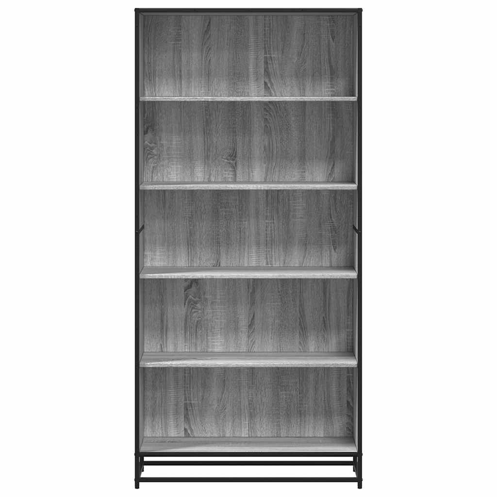 Bibliotecă, gri sonoma, 80,5x35x170,5 cm, lemn prelucrat