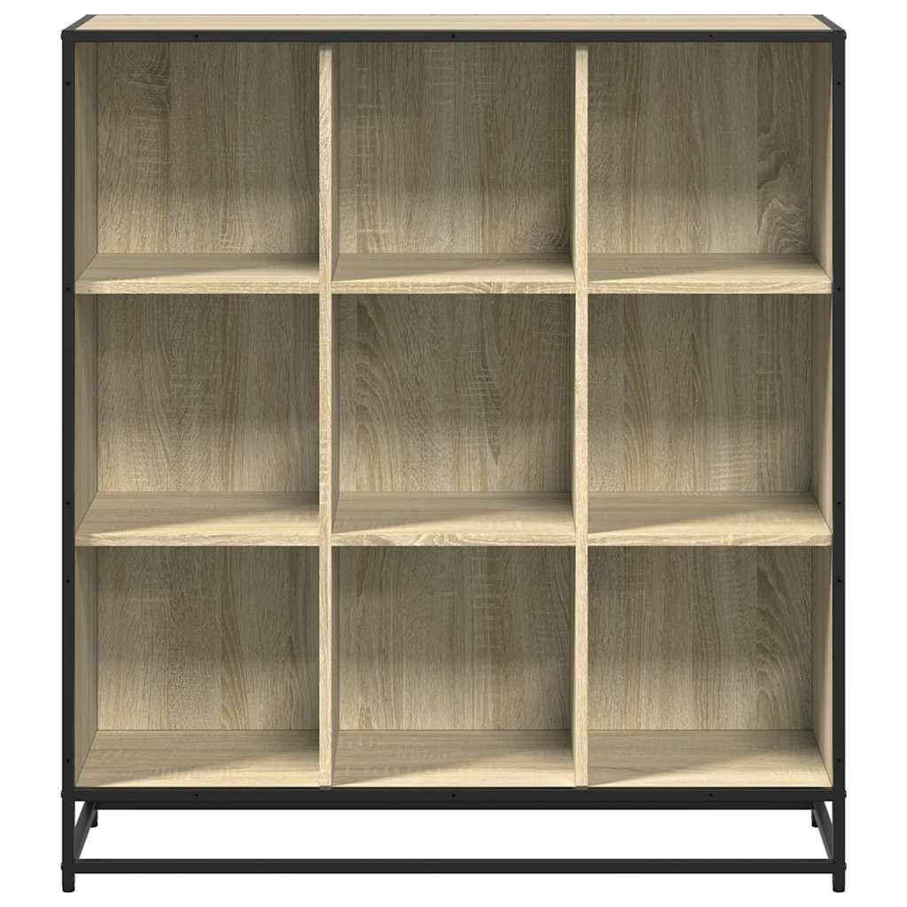 Bibliotecă stejar sonoma 97,5x33x107,5 cm, lemn prelucrat/metal