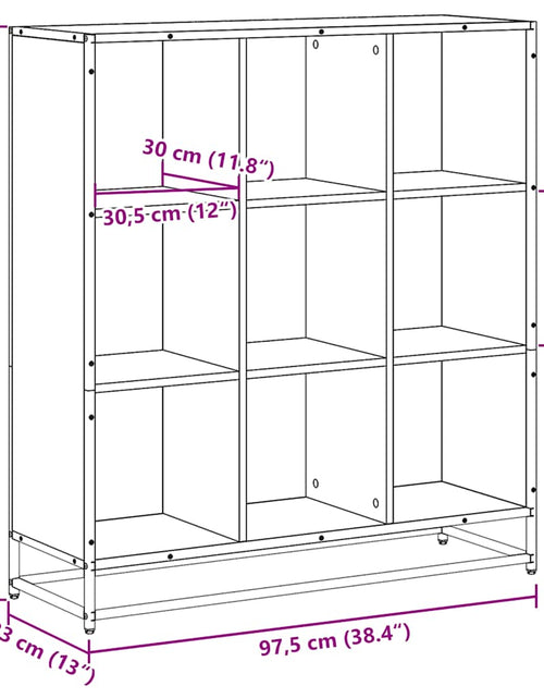 Încărcați imaginea în vizualizatorul Galerie, Bibliotecă stejar sonoma 97,5x33x107,5 cm, lemn prelucrat/metal
