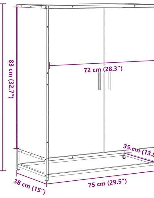 Încărcați imaginea în vizualizatorul Galerie, Pantofar, stejar sonoma, 75x38x97,5 cm, lemn prelucrat/metal

