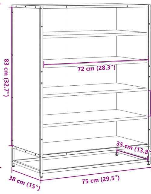 Загрузите изображение в средство просмотра галереи, Pantofar, negru, 75x38x97,5 cm, lemn prelucrat/metal
