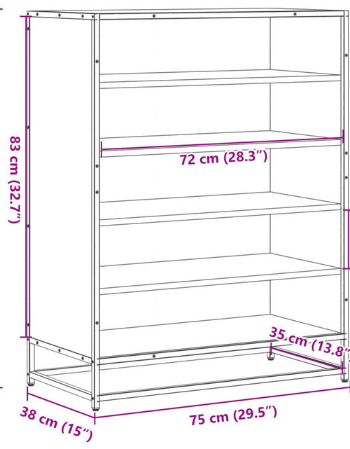 Загрузите изображение в средство просмотра галереи, Pantofar, stejar sonoma, 75x38x97,5 cm, lemn prelucrat/metal

