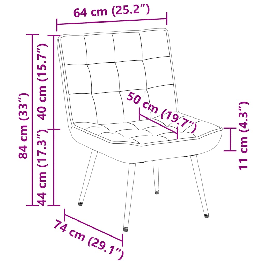 Scaun de relaxare negru 64x74x84 cm catifea