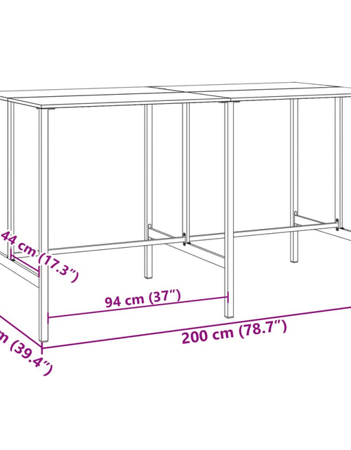 Încărcați imaginea în vizualizatorul Galerie, Masă de bar, negru, 200x100x110 cm, oțel vopsit electrostatic
