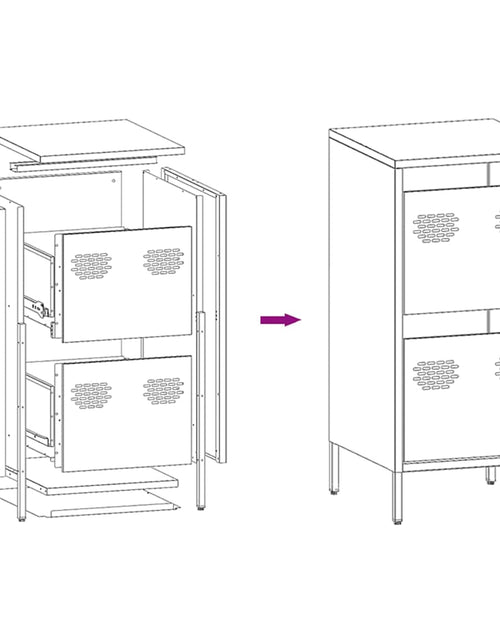 Încărcați imaginea în vizualizatorul Galerie, Dulap, antracit, 35x39x73,5 cm, oțel laminat la rece
