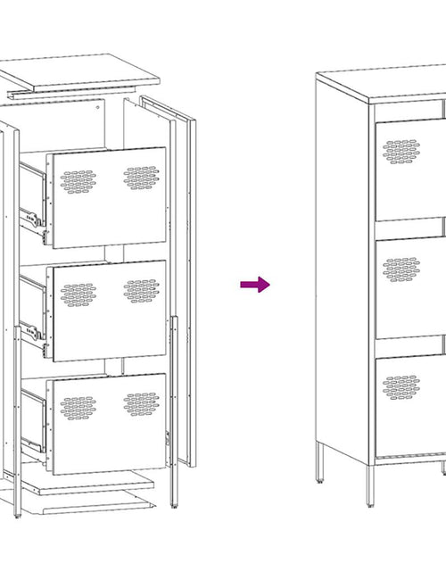 Загрузите изображение в средство просмотра галереи, Dulap înalt, antracit, 39x35x103,5 cm, oțel
