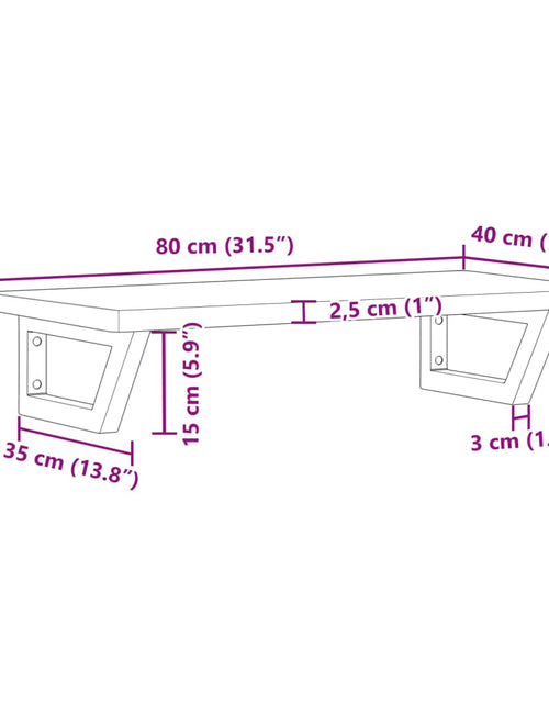 Încărcați imaginea în vizualizatorul Galerie, Raft pentru lavoar montat pe perete, oțel și lemn masiv stejar
