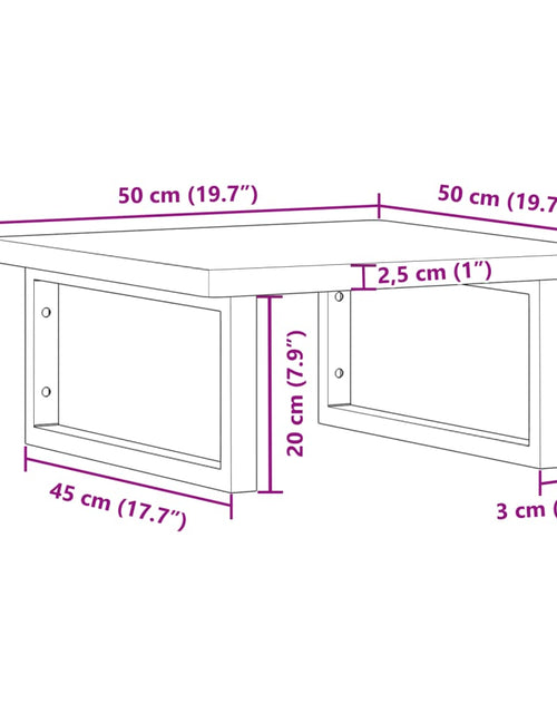 Încărcați imaginea în vizualizatorul Galerie, Raft pentru lavoar montat pe perete, oțel și lemn masiv stejar
