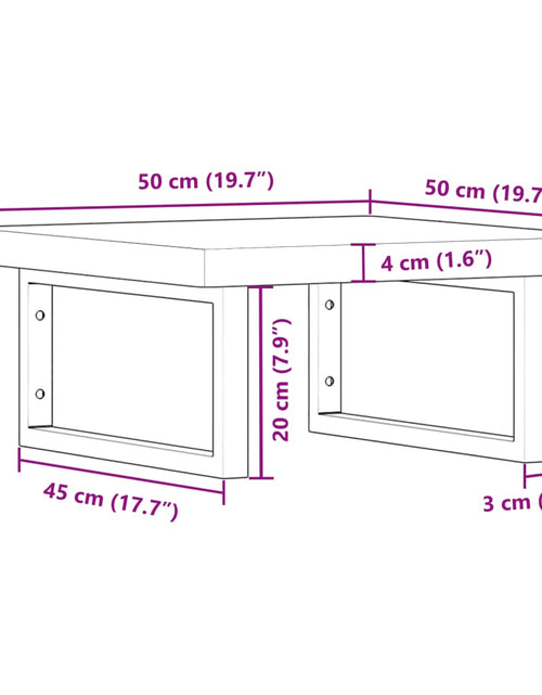 Încărcați imaginea în vizualizatorul Galerie, Raft pentru lavoar montat pe perete, oțel și lemn masiv stejar
