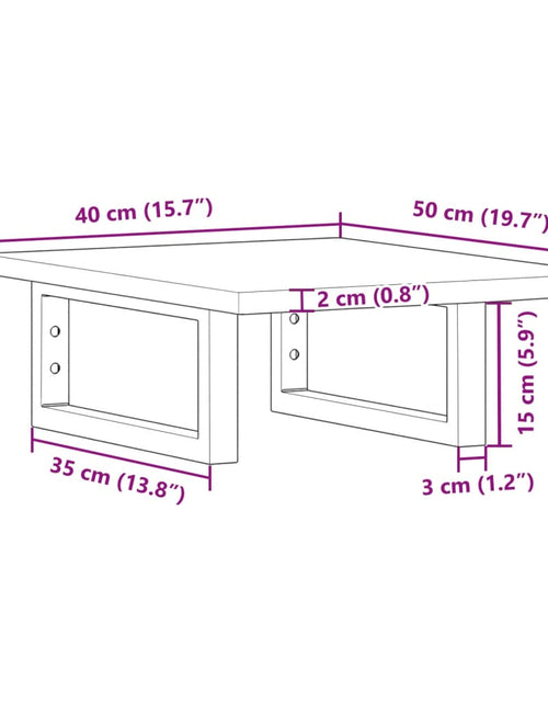 Încărcați imaginea în vizualizatorul Galerie, Raft pentru lavoar montat pe perete, oțel și lemn masiv stejar
