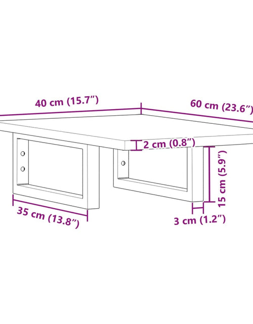 Încărcați imaginea în vizualizatorul Galerie, Raft pentru lavoar montat pe perete, oțel și lemn masiv stejar
