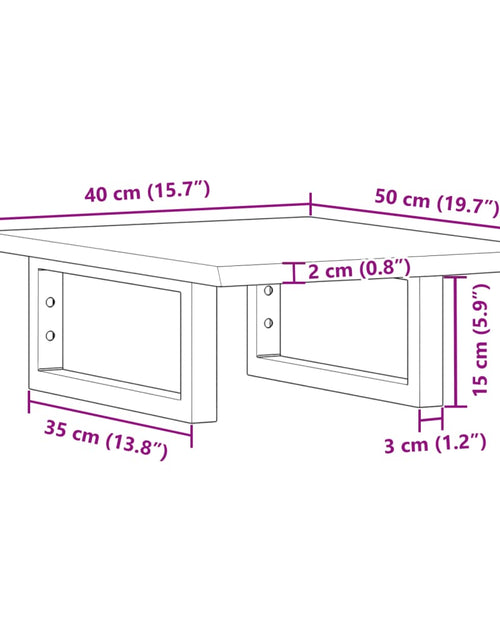 Încărcați imaginea în vizualizatorul Galerie, Raft pentru lavoar montat pe perete, oțel și lemn masiv stejar
