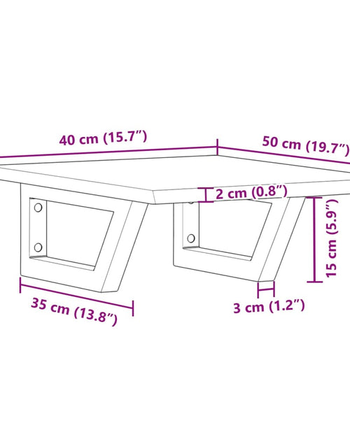Încărcați imaginea în vizualizatorul Galerie, Raft pentru lavoar montat pe perete, oțel și lemn masiv stejar
