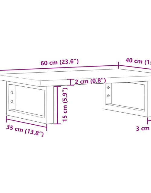 Încărcați imaginea în vizualizatorul Galerie, Raft pentru lavoar montat pe perete, oțel și lemn masiv stejar
