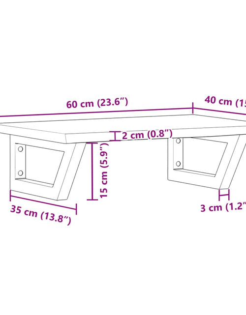Încărcați imaginea în vizualizatorul Galerie, Raft pentru lavoar montat pe perete, oțel și lemn masiv stejar
