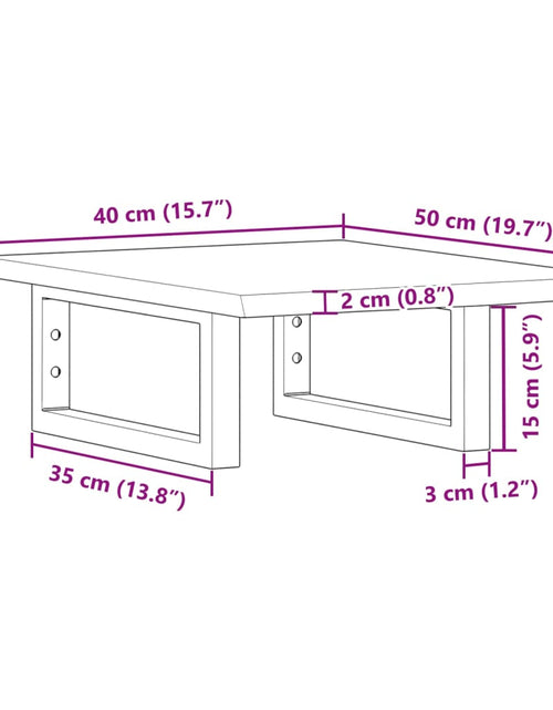 Încărcați imaginea în vizualizatorul Galerie, Raft pentru lavoar montat pe perete, oțel și lemn masiv stejar
