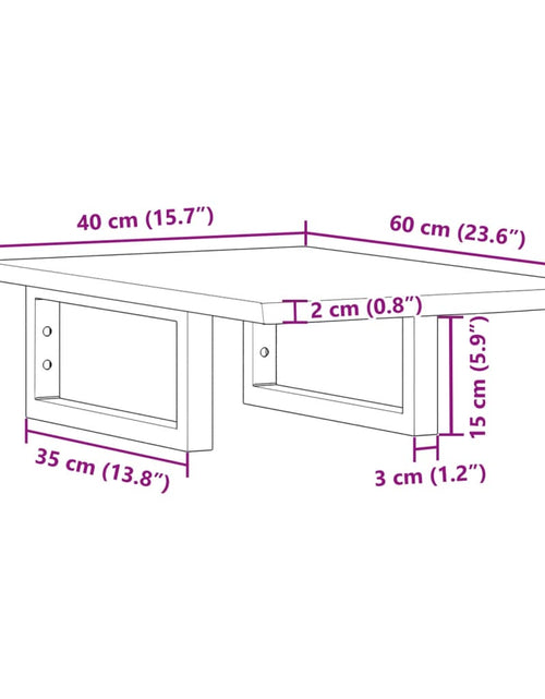 Încărcați imaginea în vizualizatorul Galerie, Raft pentru lavoar montat pe perete, oțel și lemn masiv stejar

