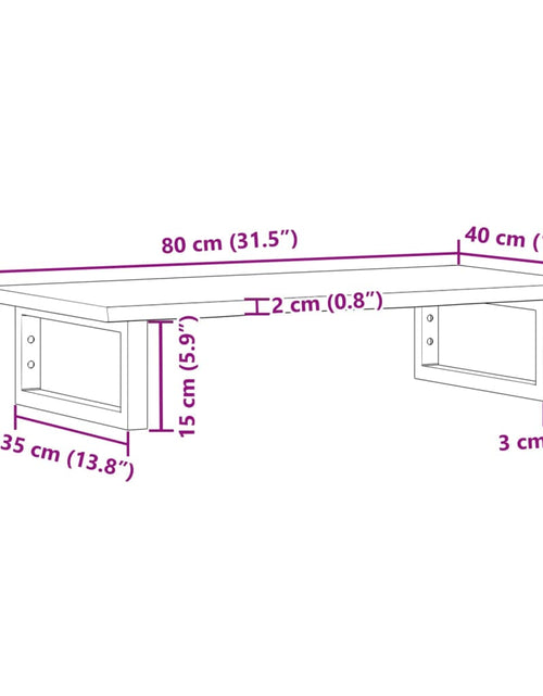 Încărcați imaginea în vizualizatorul Galerie, Raft pentru lavoar montat pe perete, oțel și lemn masiv stejar
