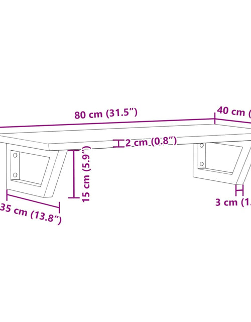 Încărcați imaginea în vizualizatorul Galerie, Raft pentru lavoar montat pe perete, oțel și lemn masiv stejar
