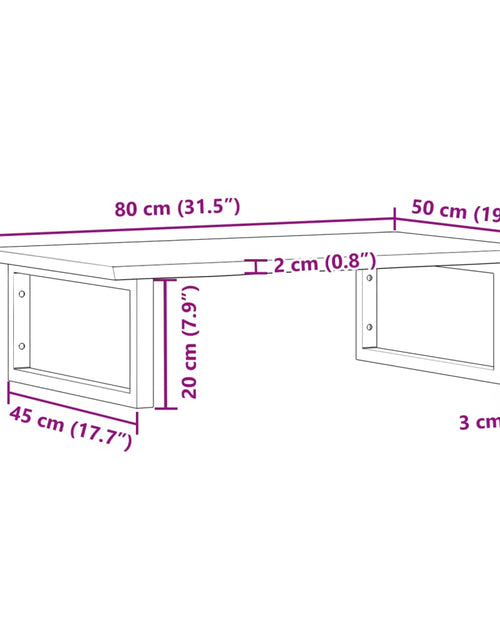 Încărcați imaginea în vizualizatorul Galerie, Raft pentru lavoar montat pe perete, oțel și lemn masiv stejar
