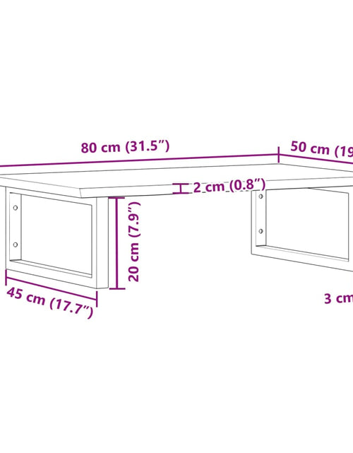 Încărcați imaginea în vizualizatorul Galerie, Raft pentru lavoar montat pe perete, oțel și lemn masiv stejar
