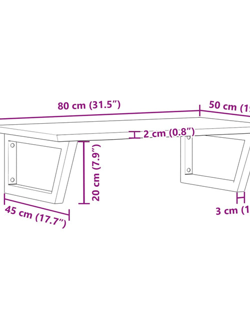 Încărcați imaginea în vizualizatorul Galerie, Raft pentru lavoar montat pe perete, oțel și lemn masiv stejar
