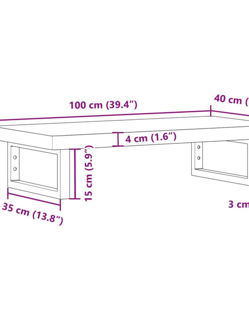 Încărcați imaginea în vizualizatorul Galerie, Raft pentru lavoar montat pe perete, oțel și lemn masiv acacia
