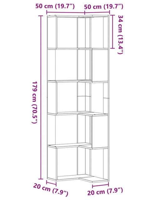 Încărcați imaginea în vizualizatorul Galerie, Bibliotecă 5 niveluri alb 50x50x179cm lemn prelucrat
