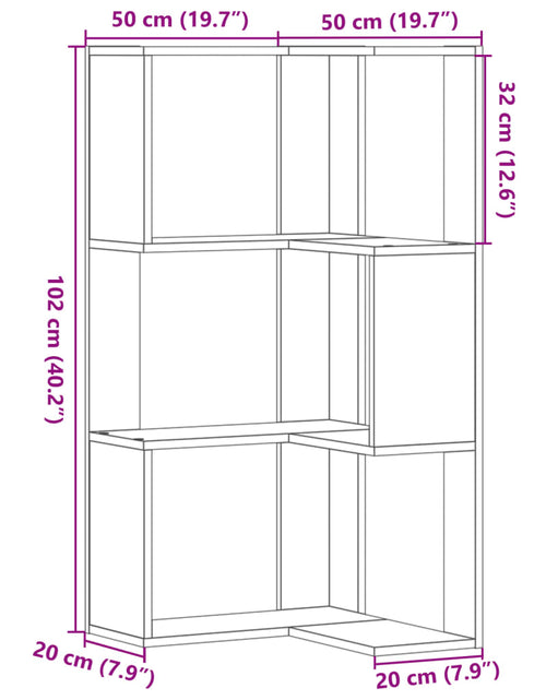 Загрузите изображение в средство просмотра галереи, Bibliotecă 3 niveluri lemn vechi 50x50x102 cm lemn prelucrat
