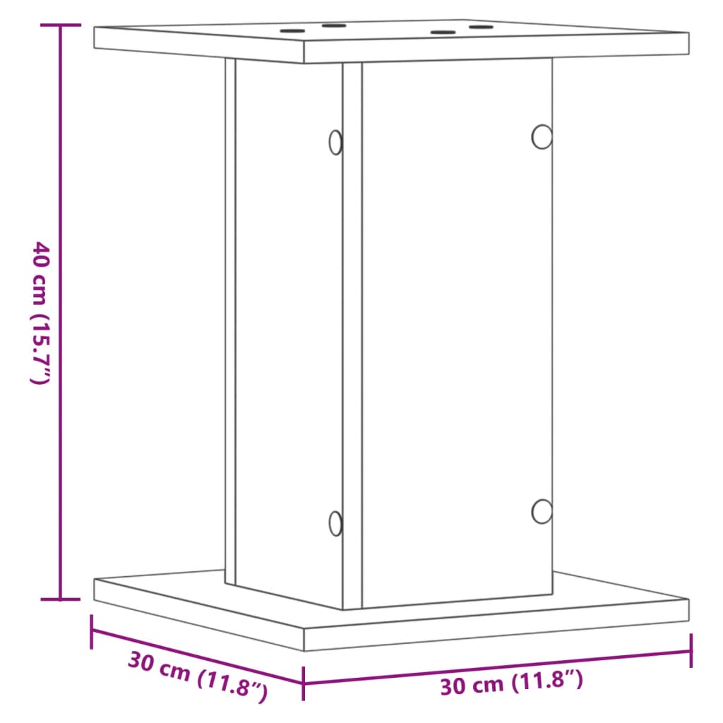 Suporturi difuzoare 2 buc gri sonoma 30x30x40 cm lemn prelucrat