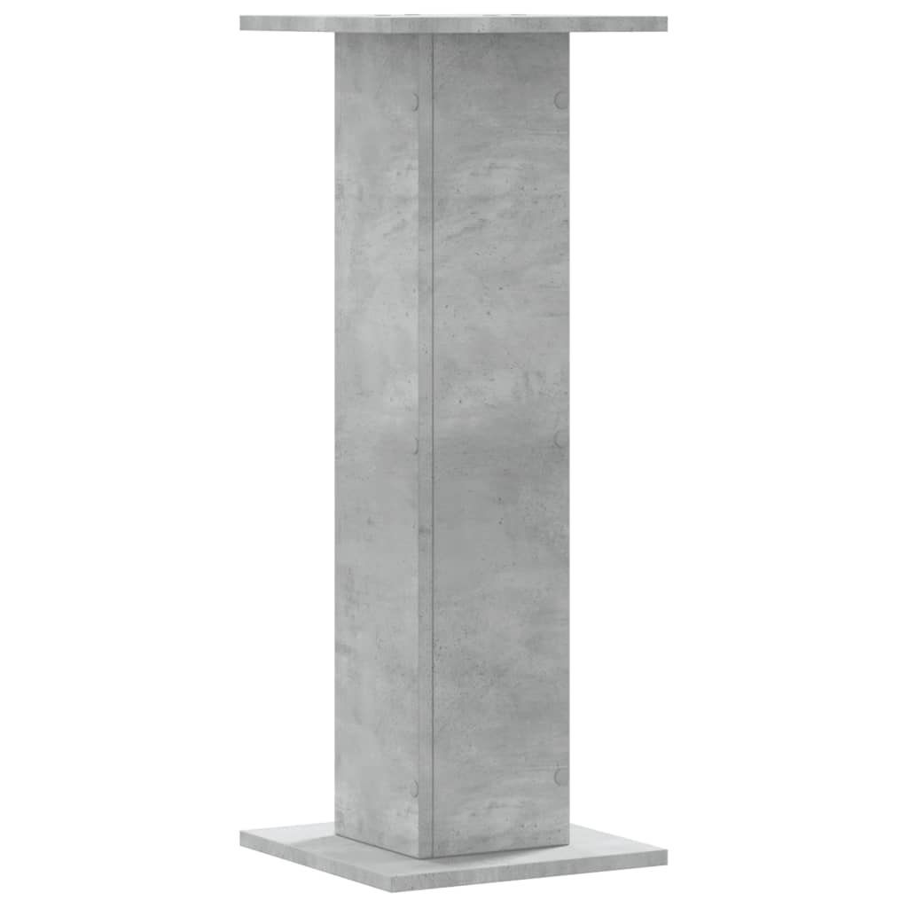 Noptiere, 2 buc., gri beton, 30x30x80 cm, lemn prelucrat