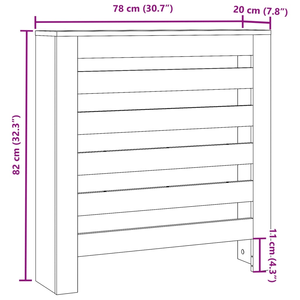 Mască pentru calorifer, negru, 78x20x82 cm, lemn prelucrat