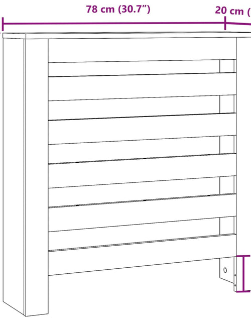 Загрузите изображение в средство просмотра галереи, Mască pentru calorifer stejar fumuriu 78x20x82cm lemn prelucrat
