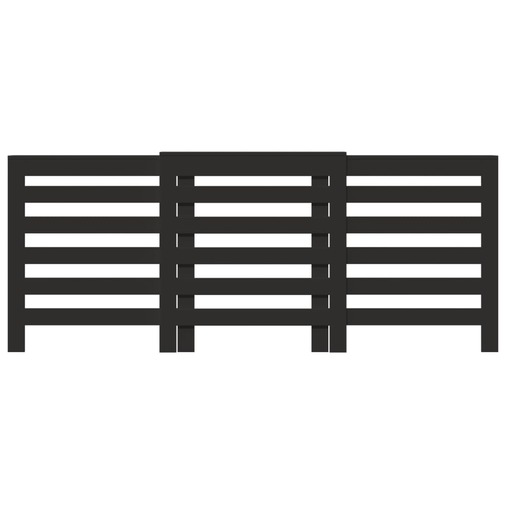 Mască pentru calorifer, negru, 205x21,5x83,5 cm, lemn prelucrat