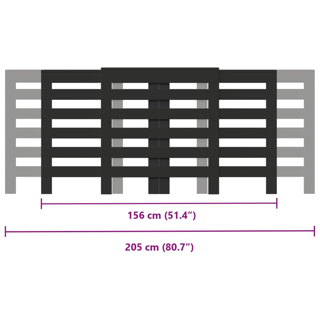 Mască pentru calorifer, negru, 205x21,5x83,5 cm, lemn prelucrat