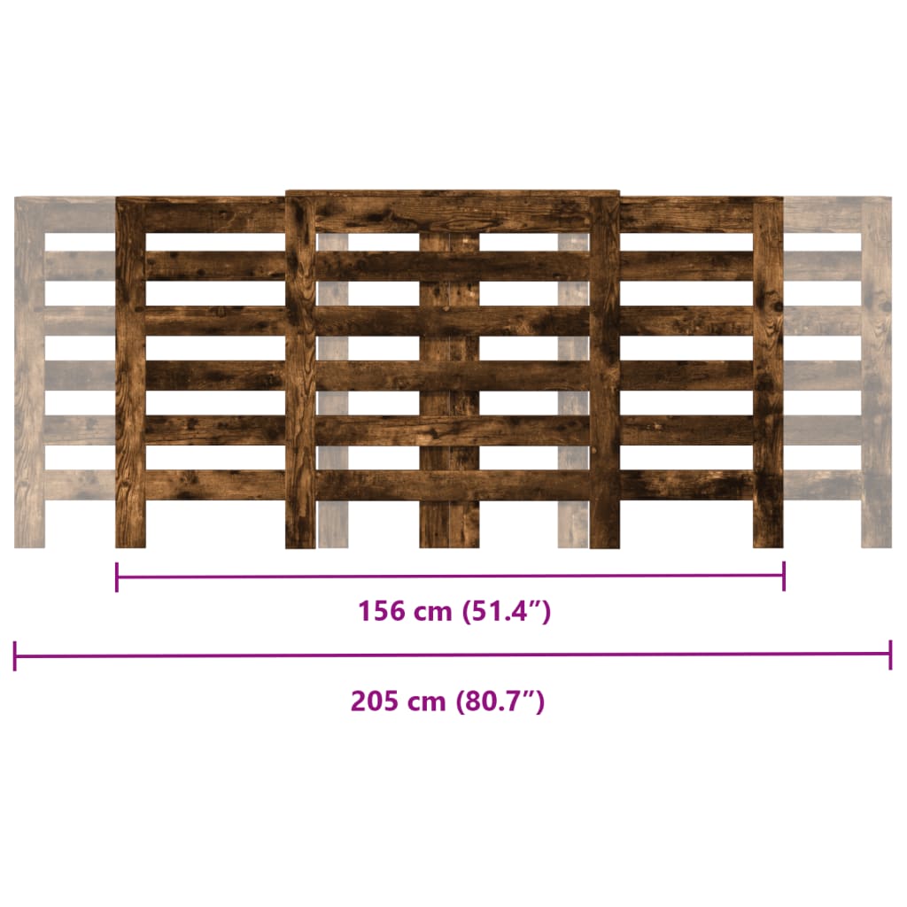 Mască pentru calorifer stejar fumuriu 205x21,5x83,5 cm lemn