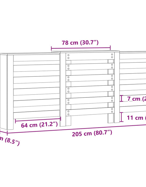 Загрузите изображение в средство просмотра галереи, Mască pentru calorifer sonoma gri 205x21,5x83,5 cm lemn
