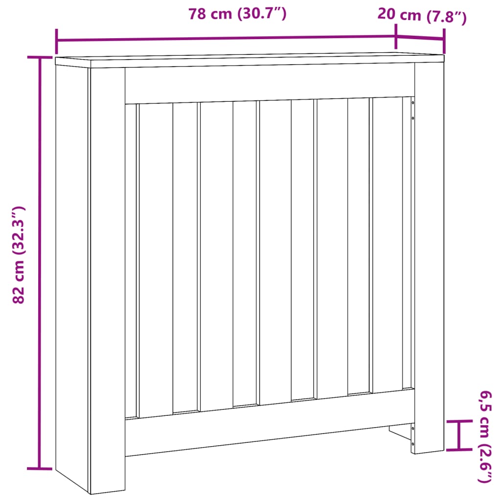 Mască pentru calorifer, negru, 78x20x82 cm, lemn prelucrat