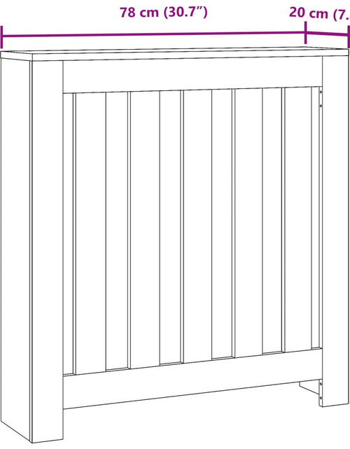 Загрузите изображение в средство просмотра галереи, Mască pentru calorifer, lemn vechi, 78x20x82 cm, lemn prelucrat
