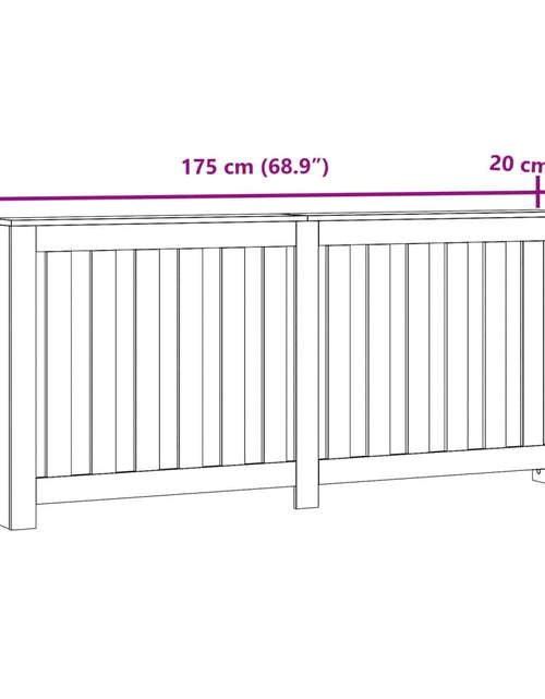 Загрузите изображение в средство просмотра галереи, Mască de calorifer, stejar maro, 175x20x82 cm, lemn prelucrat
