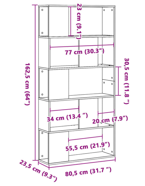 Încărcați imaginea în vizualizatorul Galerie, Bibliotecă cu 5 niveluri, alb 80,5x23,5x162,5 cm lemn prelucrat
