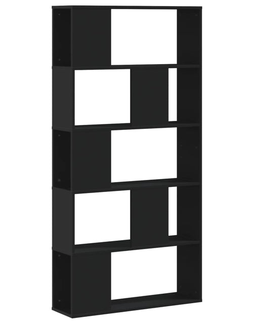 Încărcați imaginea în vizualizatorul Galerie, Bibliotecă cu 5 niveluri negru 80,5x23,5x162,5cm lemn prelucrat
