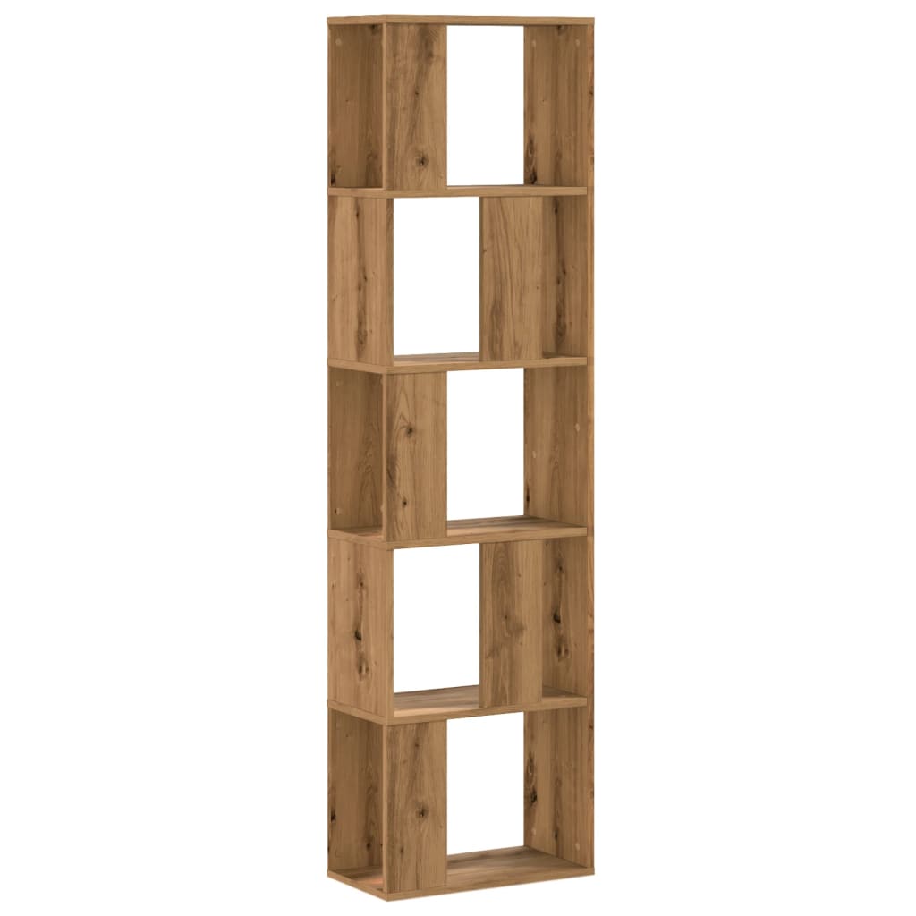 Bibliotecă 5 niveluri stejar artizanal 45x23,5x162,5 cm lemn