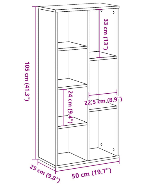 Загрузите изображение в средство просмотра галереи, Bibliotecă, gri sonoma, 50x25x105 cm, lemn prelucrat
